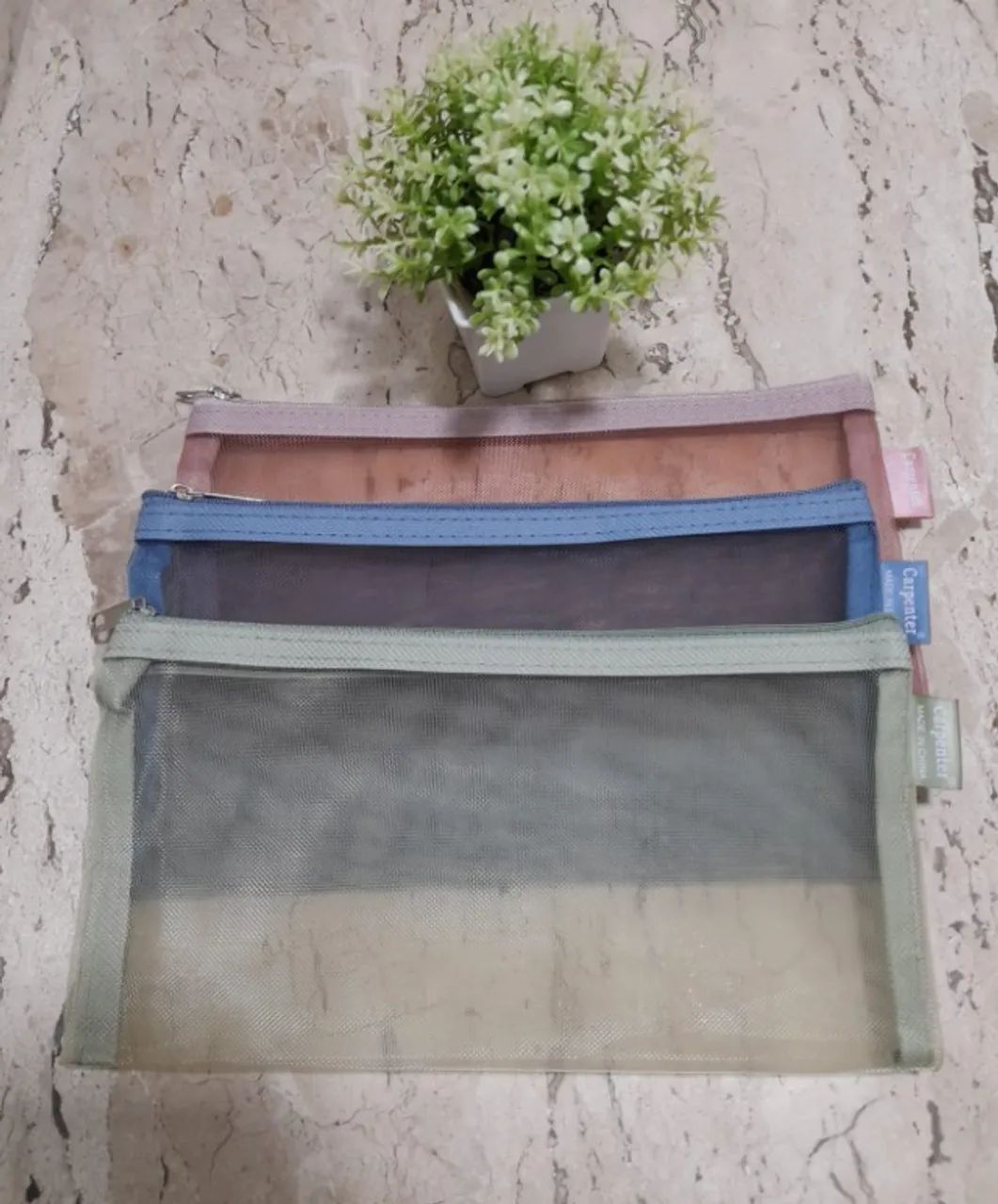 Necessaire Feminina Transparente Kit 3 Tela Zíper Novas - Foto 3