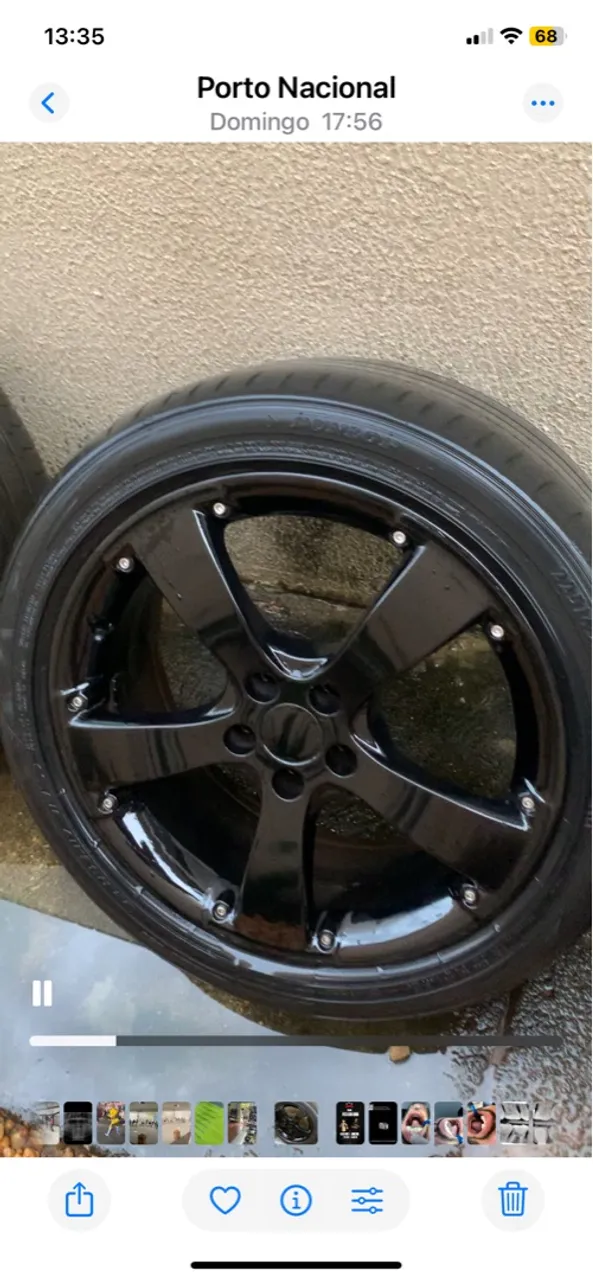 Rodas aro 17 furacão 5x100 valor 2800,00 com os pneus