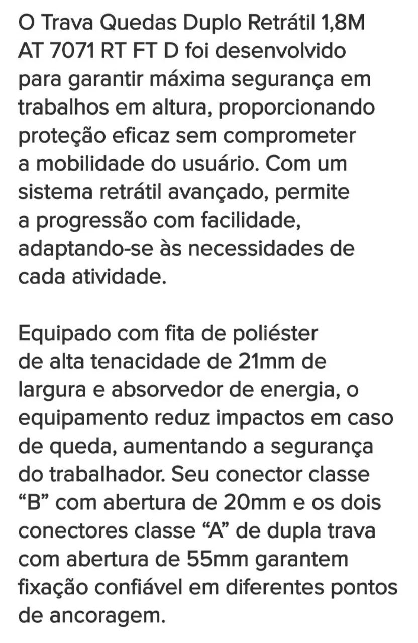 Trava Quedas Retrátil Athena AT 7071 RT FT D - Foto 4