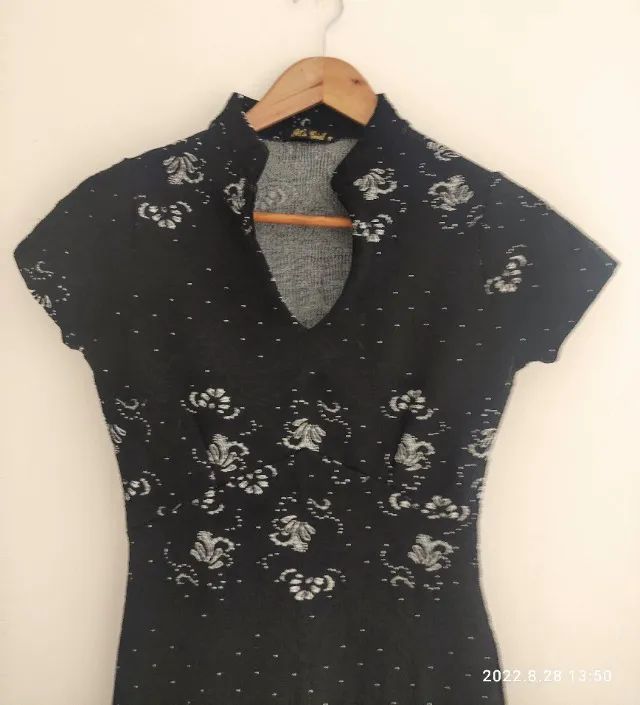 Vestido Preto Gola Japonesa - Foto 5