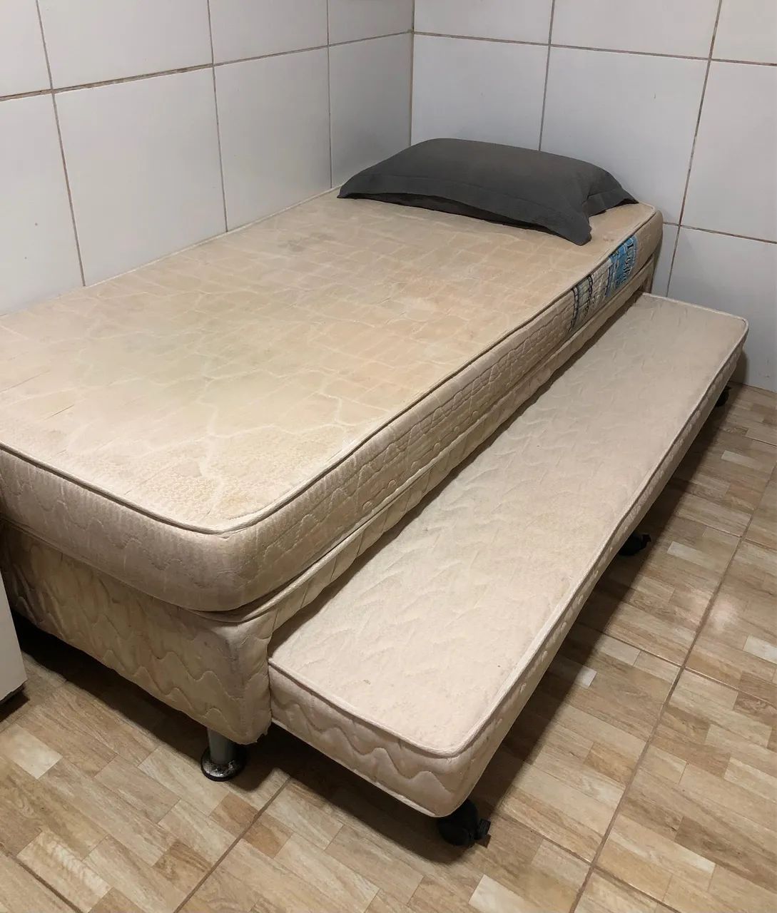 Cama box de solteiro + colchão + bicama auxiliar ORTOBOM - Foto 3