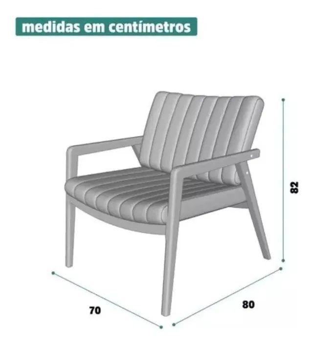 Poltrona Uxuá Linho Madeira Maciça -FAZEMOS ENTREGA! - Foto 2