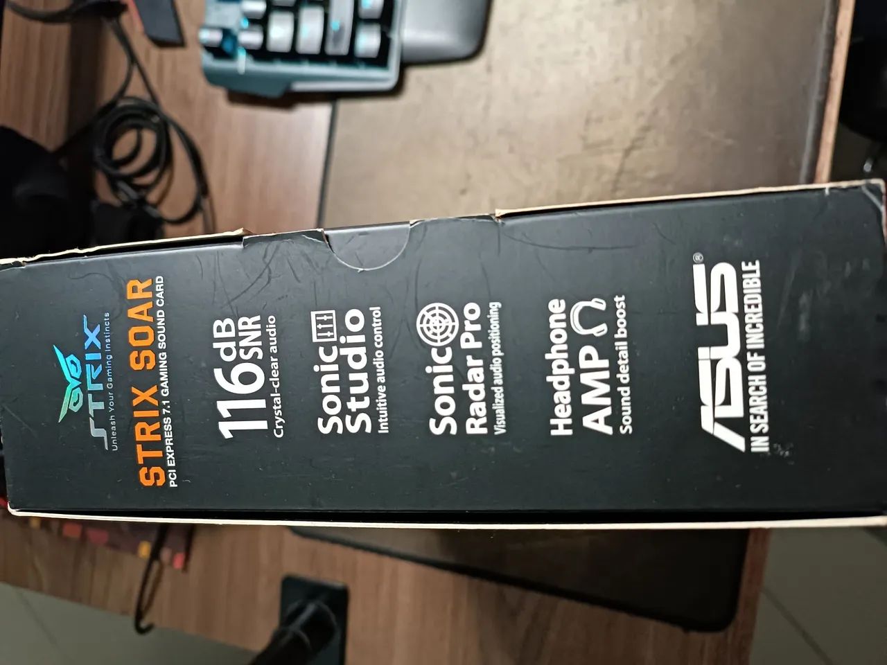 Placa de som gamer Asus Strix Soar 7.1 Pcie - Novíssima  - Foto 4