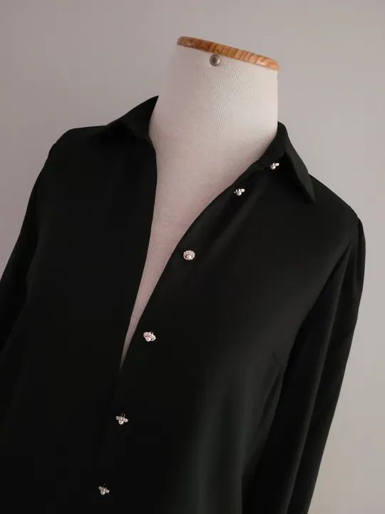 Camisa Social Preta com Botões - Foto 4