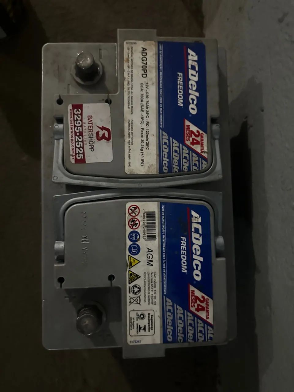 Bateria AcDelco Freedom AGM 70Ah semi nova start stop - Foto 2
