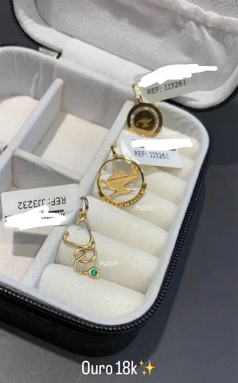 Pingentes Enfermagem em Ouro 18k