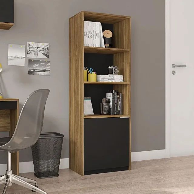 Estante Alta Caemmun Recta com 1 Porta e 3 Prateleiras e Nicho - Foto 4