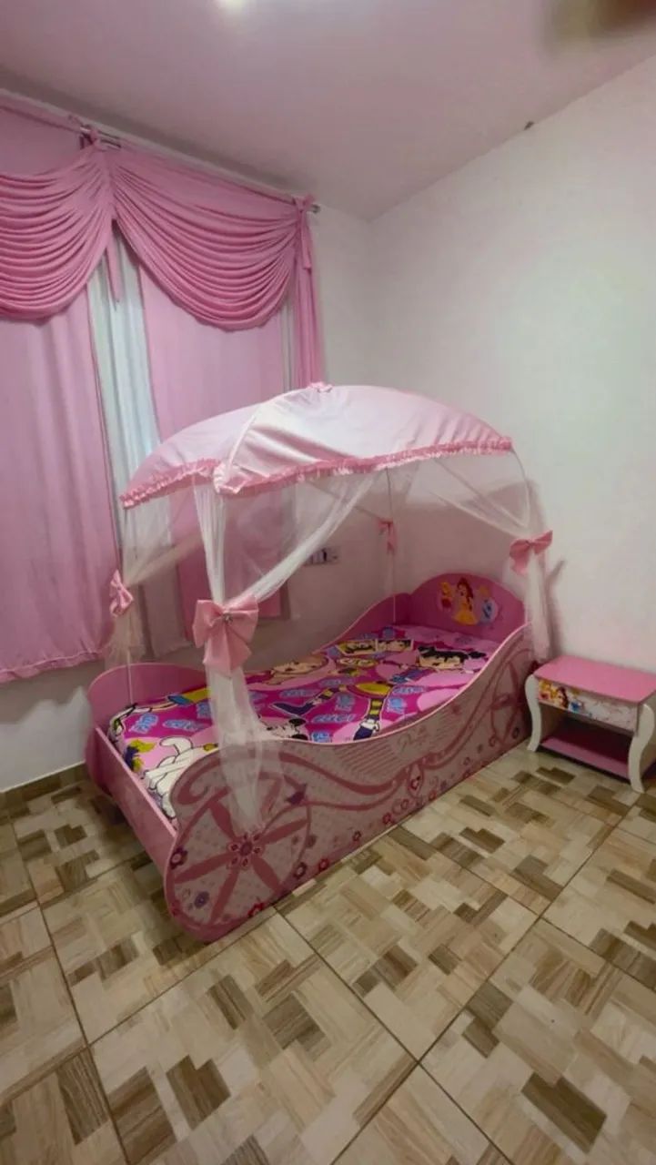 Cama de solteiro, cortina criado mudo - Foto 3