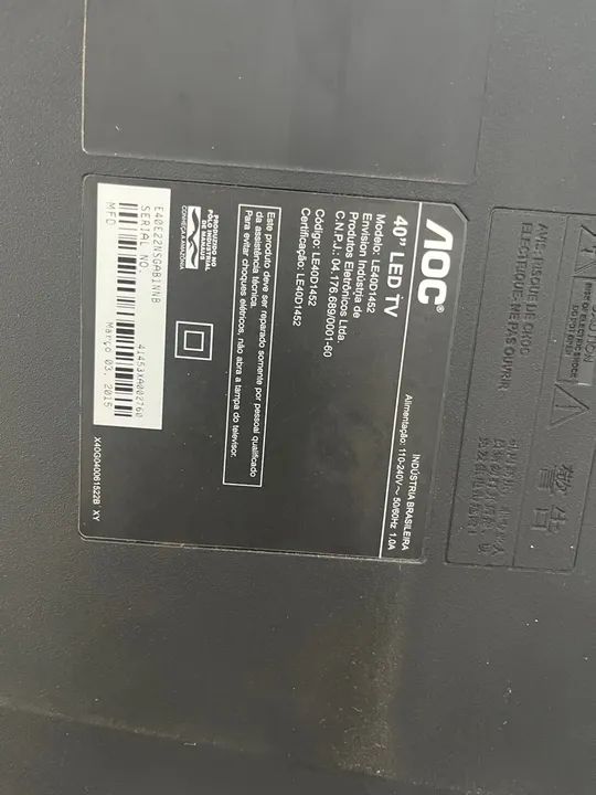 Tv AOC LE40D1452 tela quebrada - Foto 2