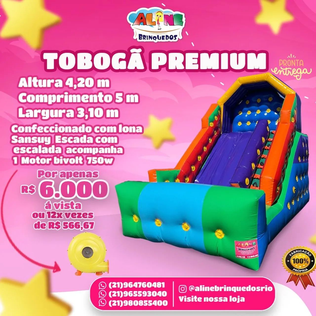 TOBOGÃ A PRONTA  5 METROS COM MOTOR - Foto 5