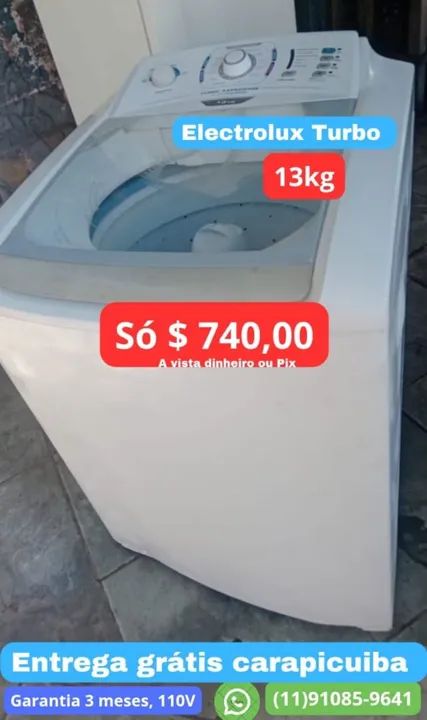 Máquina de Lavar 13kg $ 740,00 Electrolux Entrega Grátis Carapicuíba 