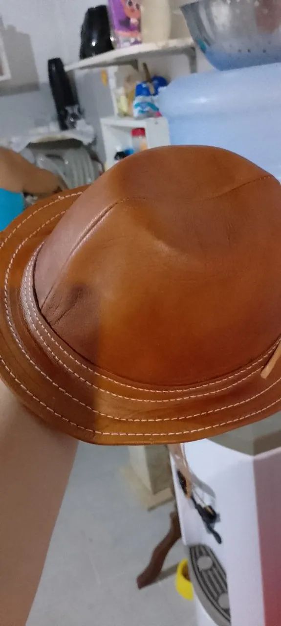 Chapéu de Couro caramelo  - Foto 4