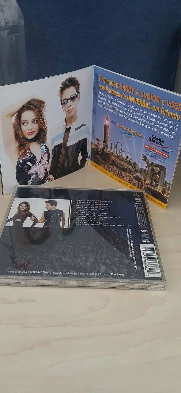 CD Sandy e Júnior 2001 O Amor faz complete sua coleção 