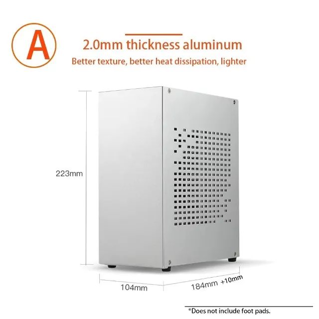 Gabinete Mini ITX PRETO em aluminio - NOVO E LACRADO - Foto 3