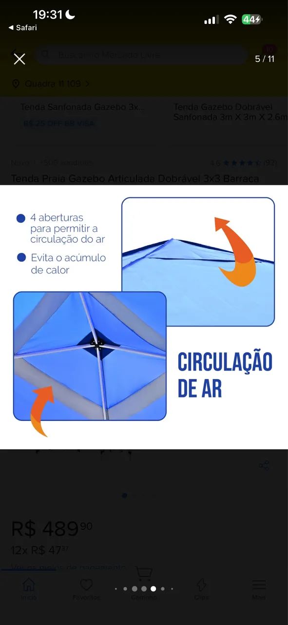 Tenda Gazebo Articulada Dobrável 3x3 - Foto 3