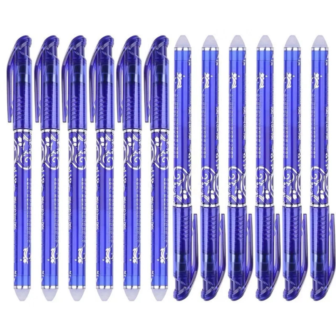 Canetas Esferográficas Gel Azul Recarregáveis Apagáveis 0.5mm - Foto 4