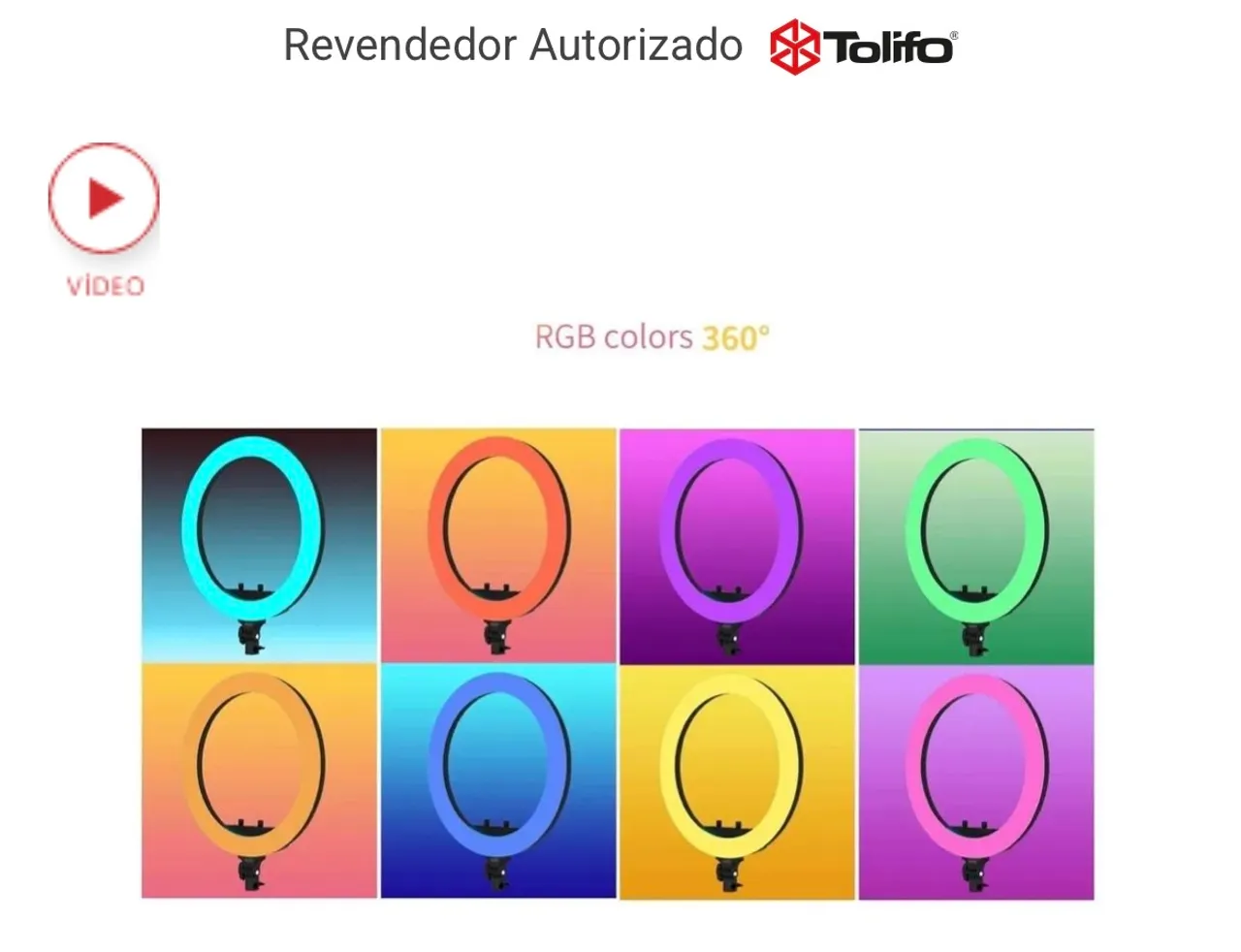 Ring Light RGB 360° - Iluminação Profissional para Fotos e Vídeos