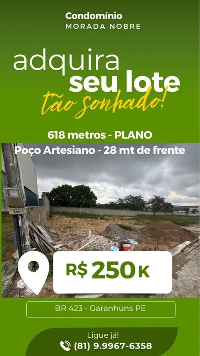 Terreno Morada Nobre 28 metros de frente - Foto 2