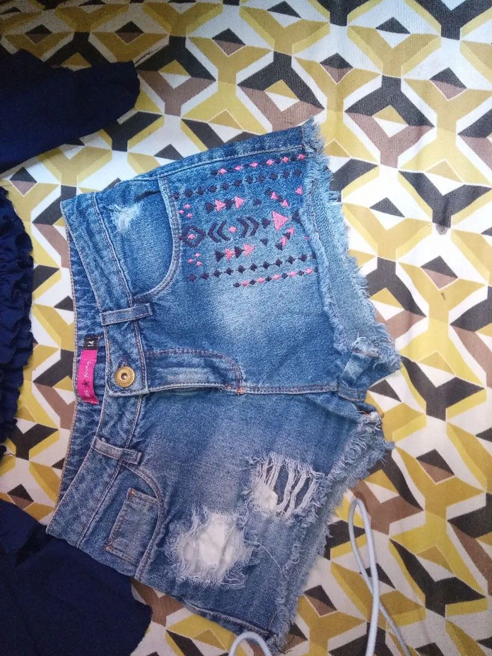 Conjunto Blusa e Short Jeans Infantil Menina 14 - Foto 3