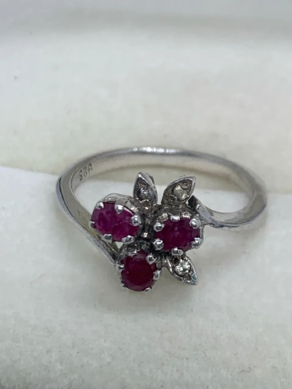 anel de prata 925  tamanho 14- Design Floral - Foto 2