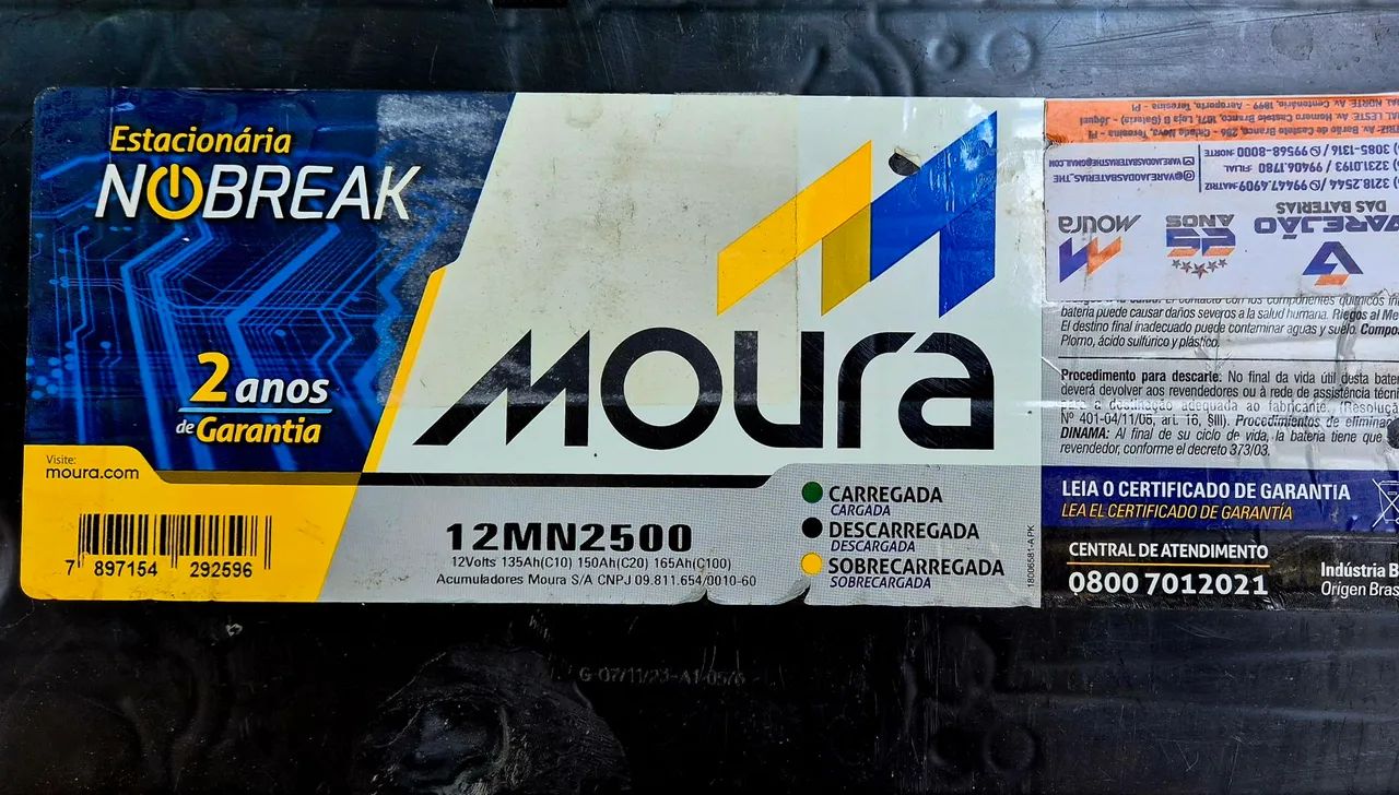 02 BATERIAS MOURA 12MN2500 Estacionária/Nobreak  - Foto 3