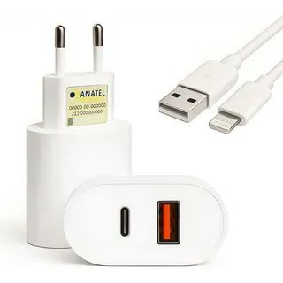 Carregador Rápido Para Lightning 50W Com Duas Saídas e Cabo Lightning - Novo