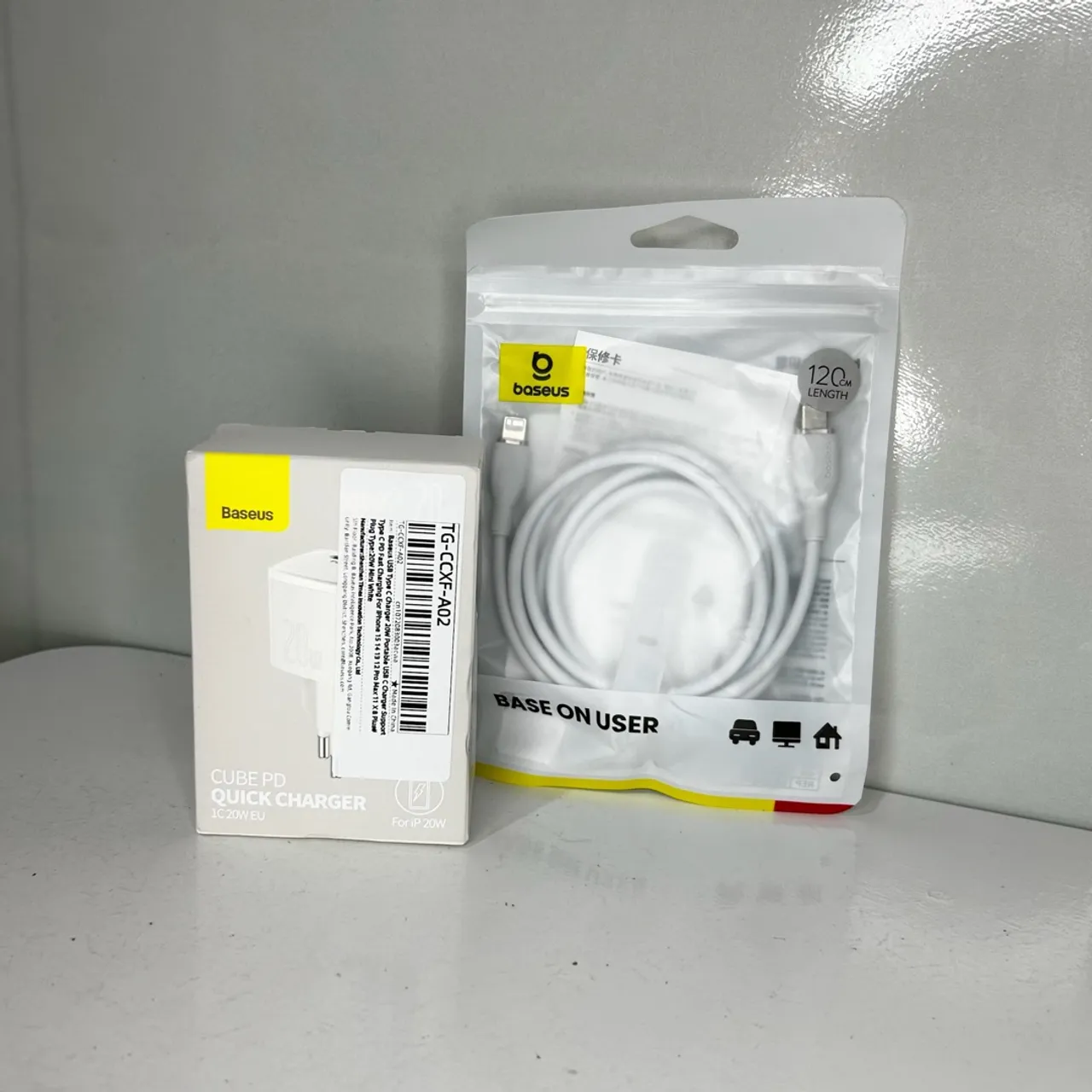 Baseus Carregador Original Para iPhone Fonte 20W e Cabo lightning