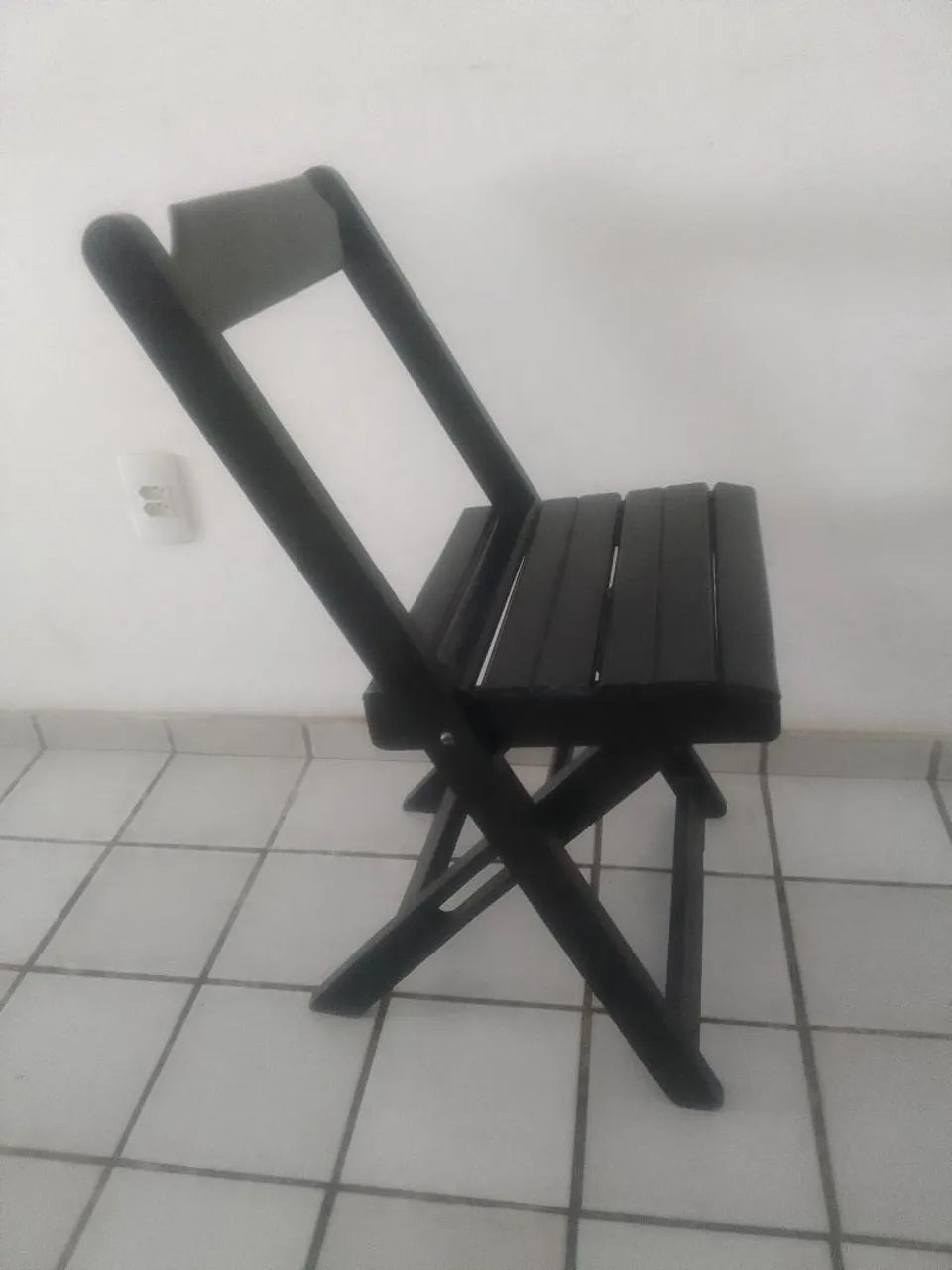 Cadeira Dobrável Preta Bar e Restaurante - Foto 4
