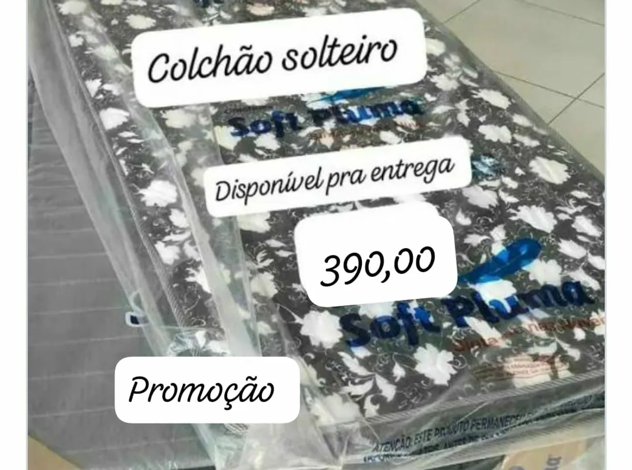 Colchão Solteiro Soft Pluma - Novo