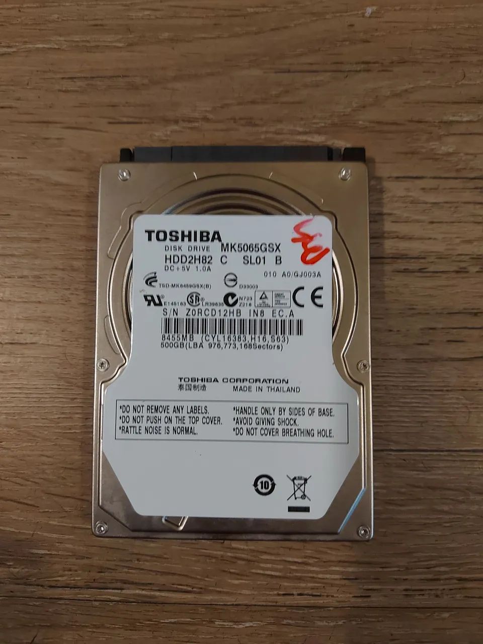 HD Toshiba 500GB SATA - R$15