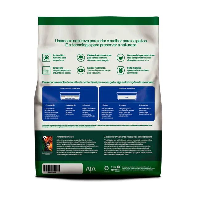 Areia Higiênica Biodegradável Grãos Finos Viva Verde 4 kg - Foto 2