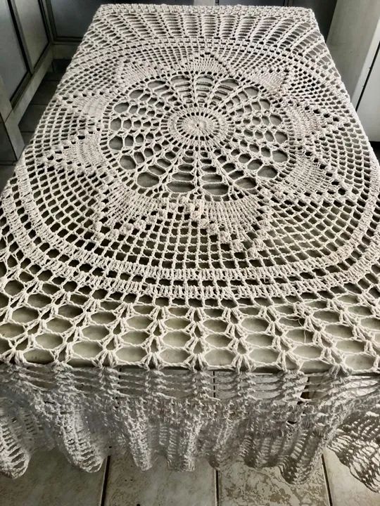 Toalha de Tricô bordada a mão  - Foto 3