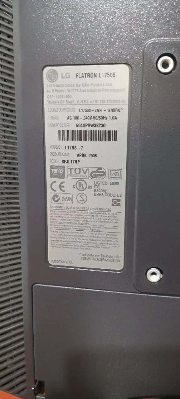 Monitor LG Flaton L1750 Funcionando Perfeitamente  - Foto 3