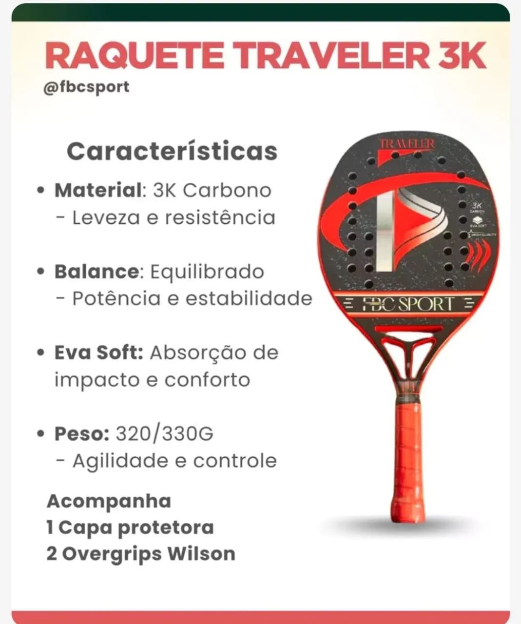 Raquete de Beach tennis Nova - Foto 3