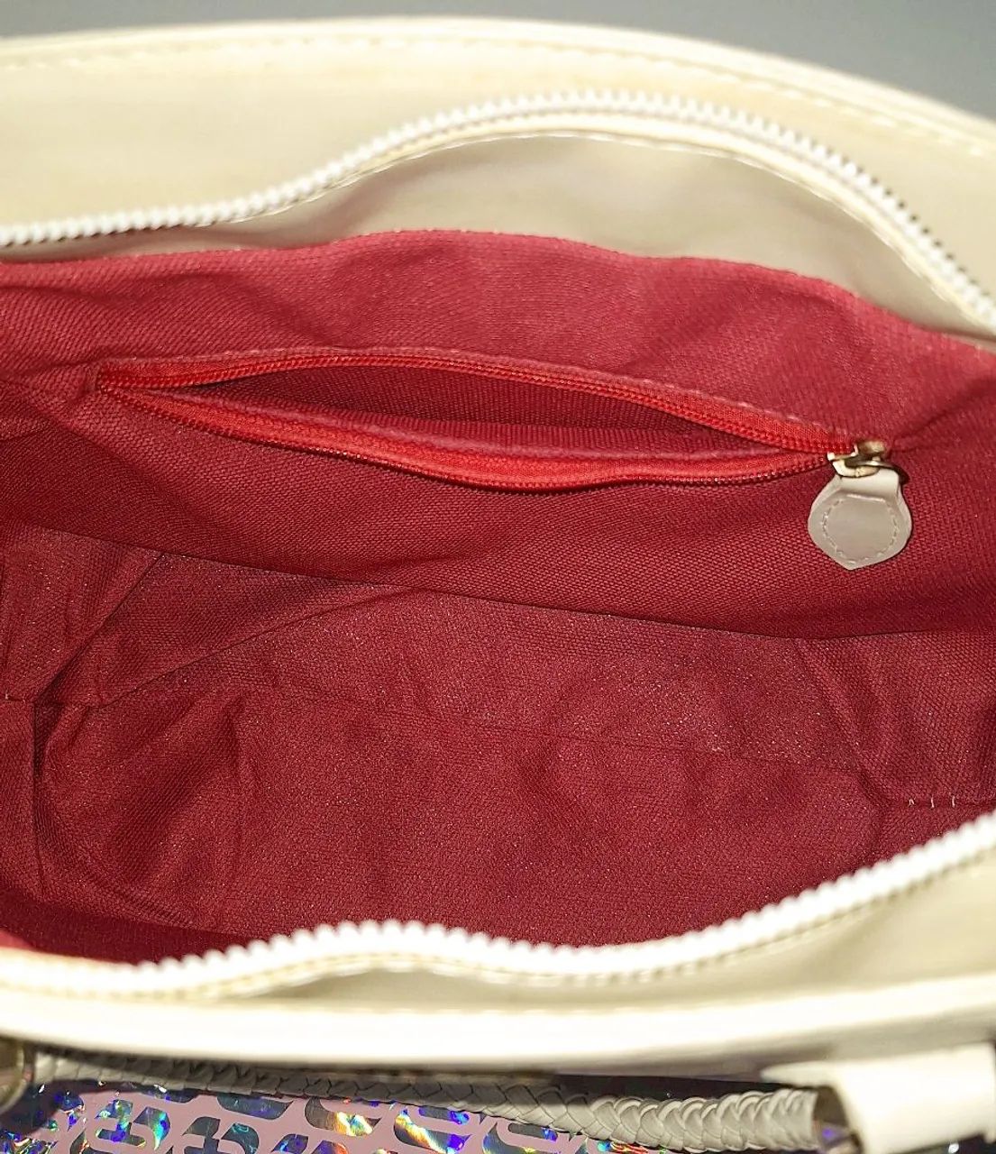 Bolsa branca média marca DHAFFY com alça transversal removível - Foto 5