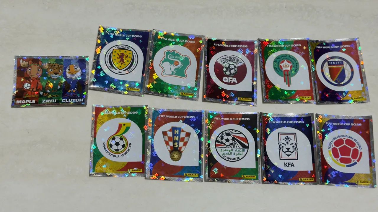 Figurinhas da Copa 2026 - Brilhante e Normais.