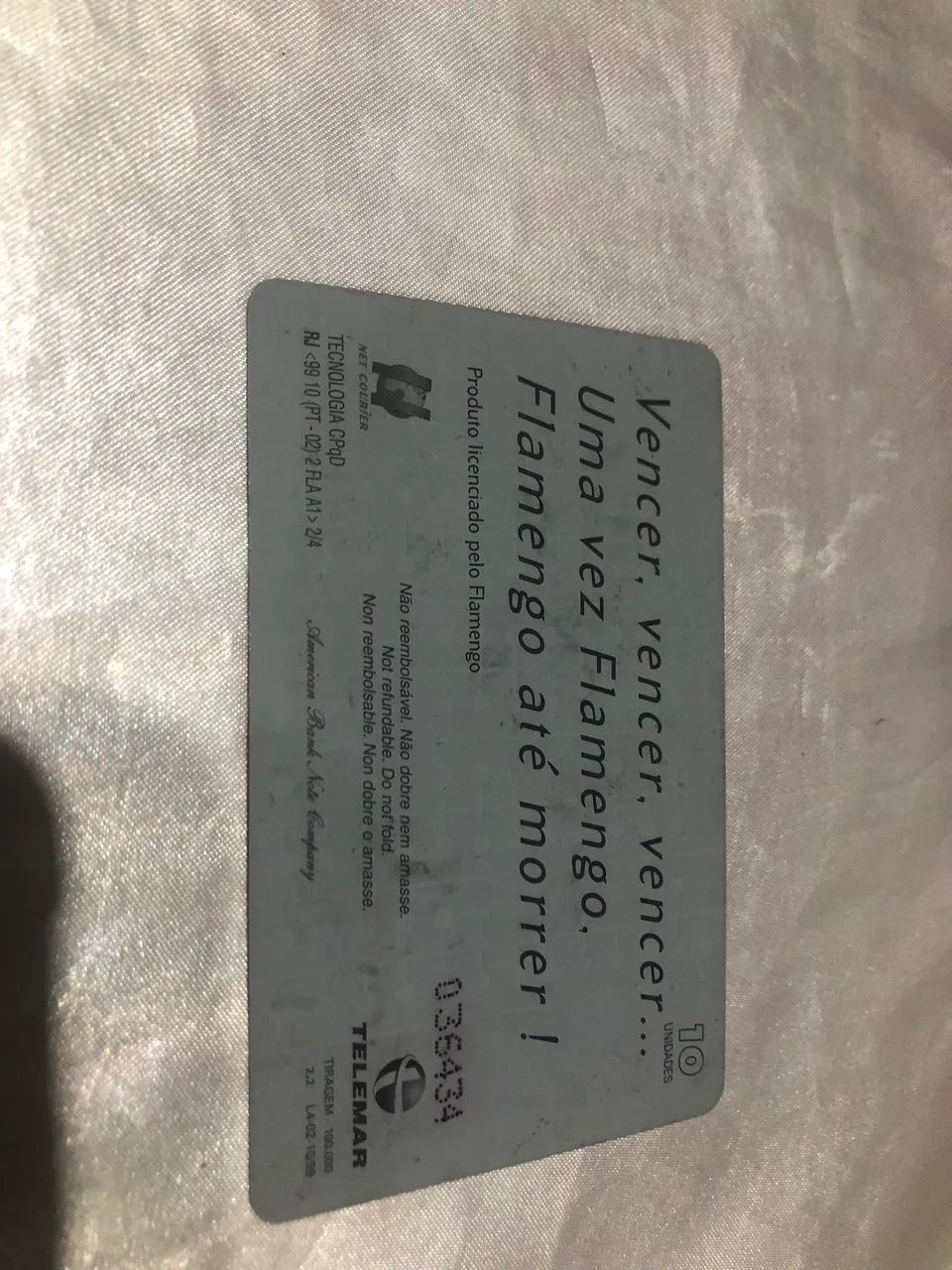 Cartão telefônico antigo do Flamengo 