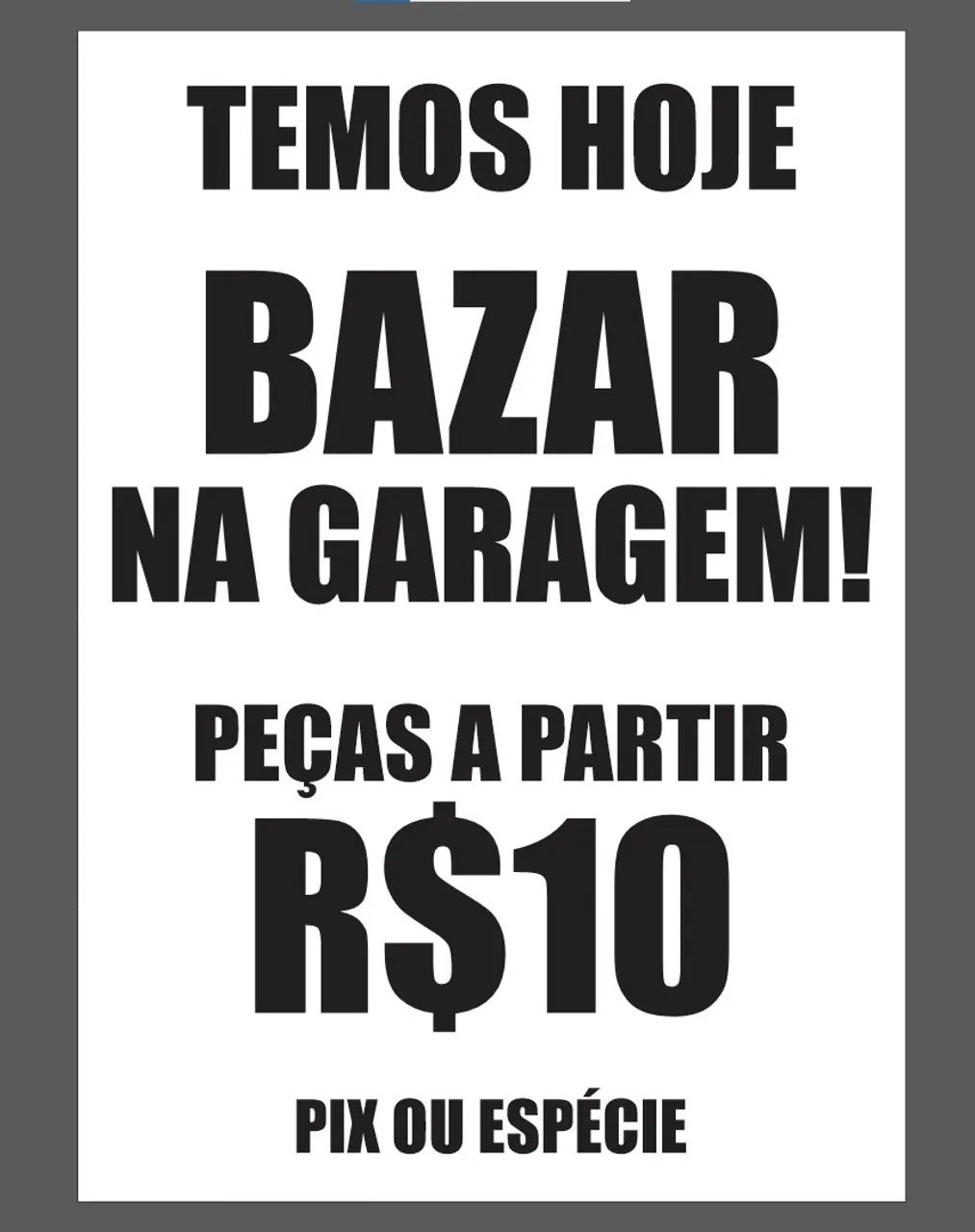 Bazar c peças a partir $10 