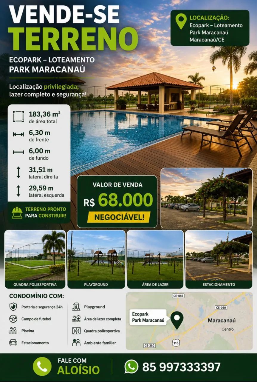 Oportunidade terreno no Eco Park 