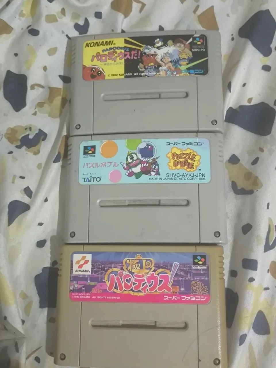 3 jogos de super famicom original 