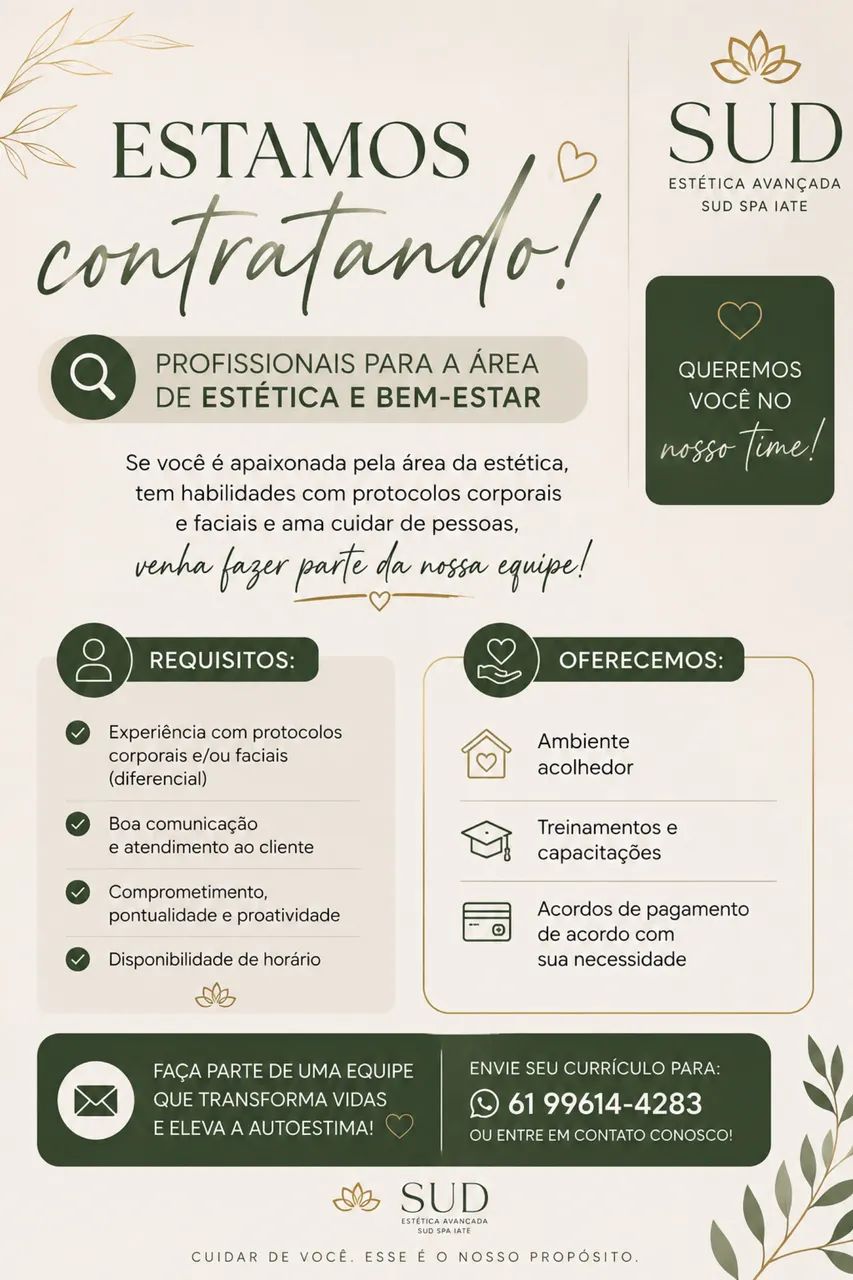 Vaga para Estética 