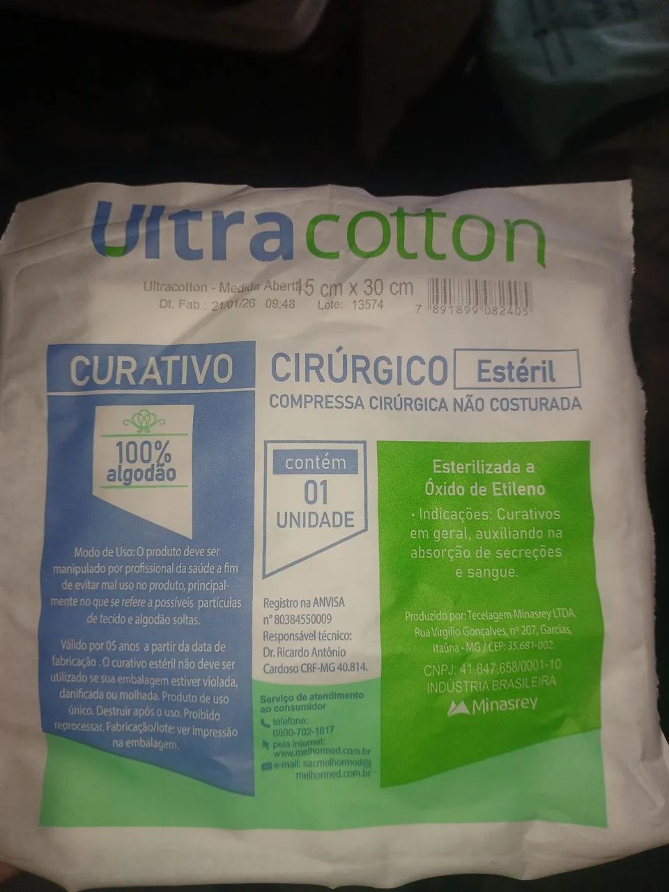 Compressa cirúrgica 15x30com