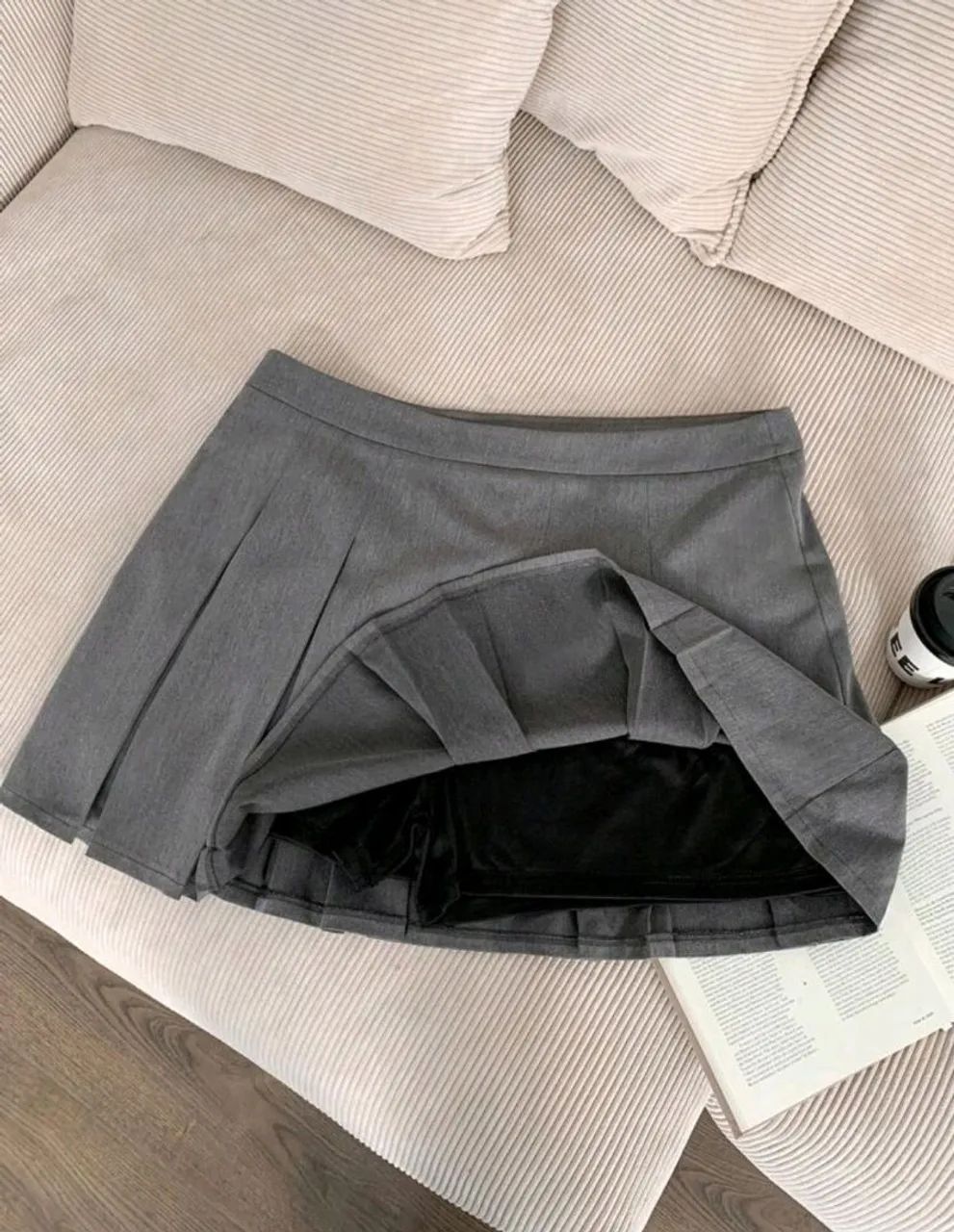 Saia Plus size cinza feminina  - Foto 2