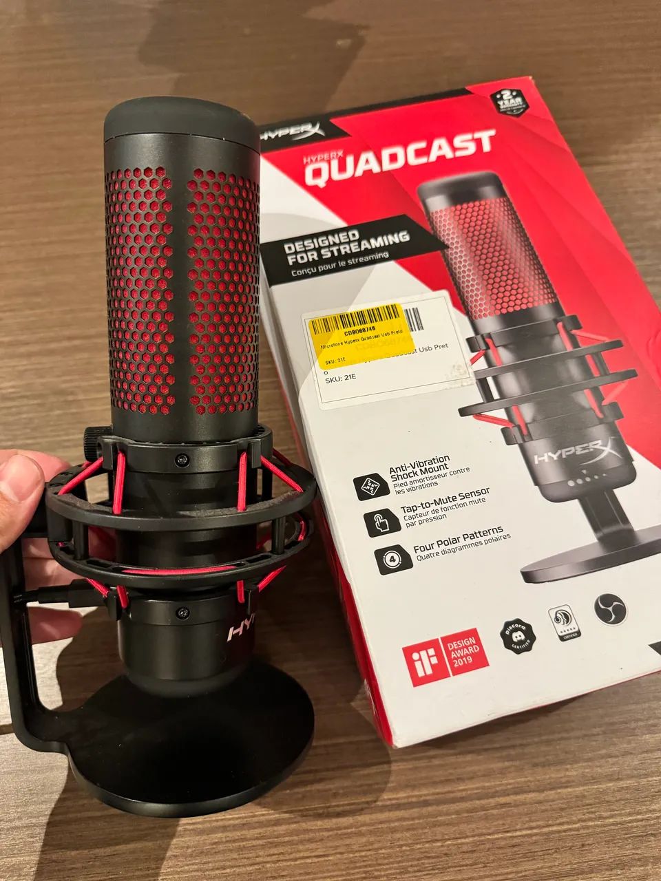 Microfone Gamer HyperX QuadCast USADO 1 VEZ!