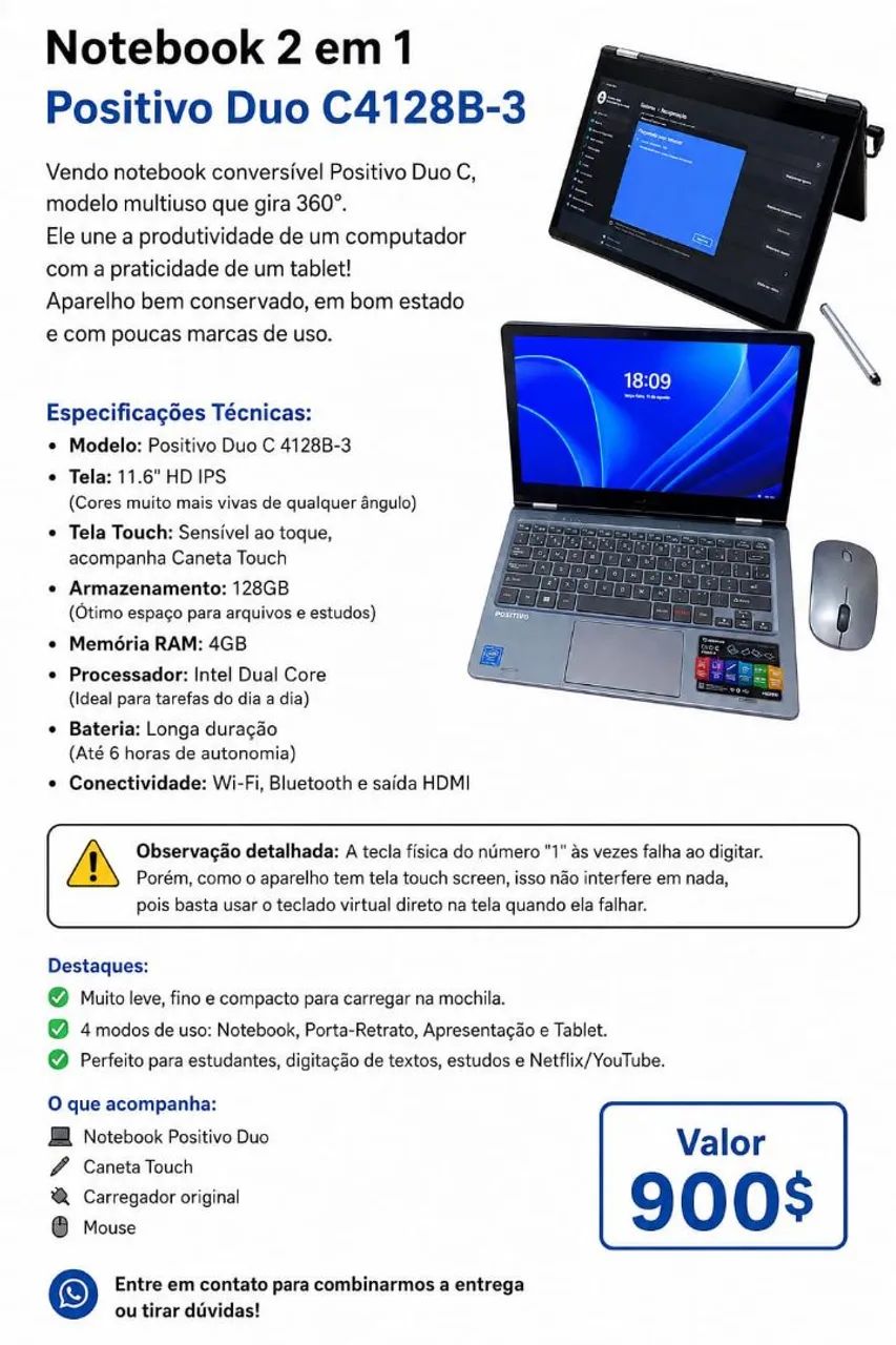 Notebook positivo Duo