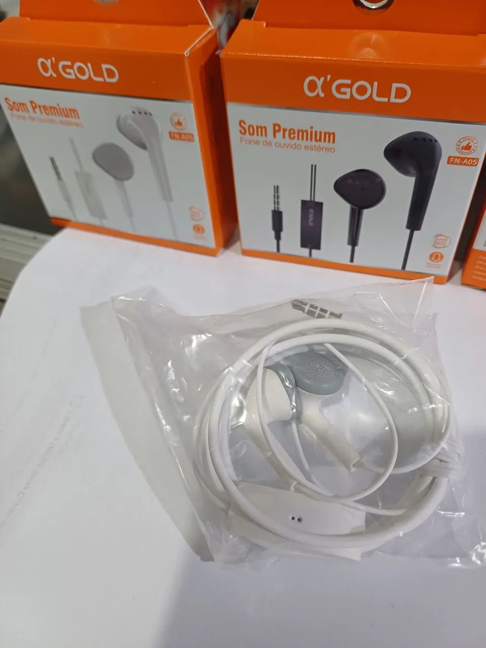 Fones de ouvido branco original da A'Gold  - Foto 3