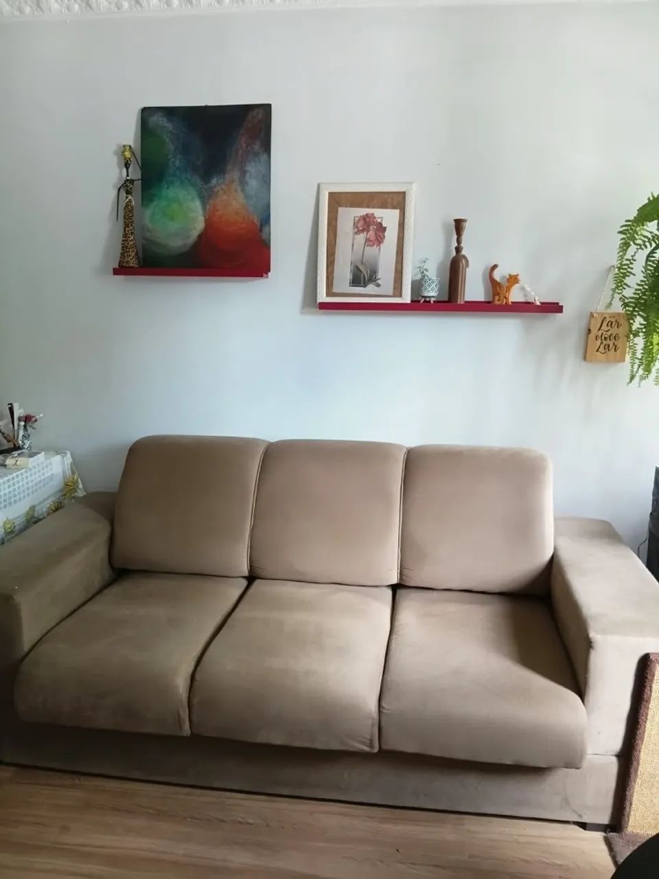 Sofá marrom boucle 
