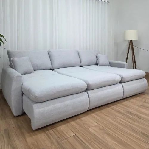 Sofá Cama Retrátil Reclinável Amaranto 2.70m Molas Bonnel l65 - Foto 3