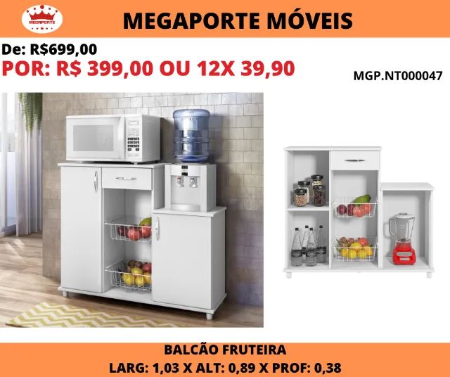 Balcão Fruteira 2 Portas  1 Gaveta - Foto 2