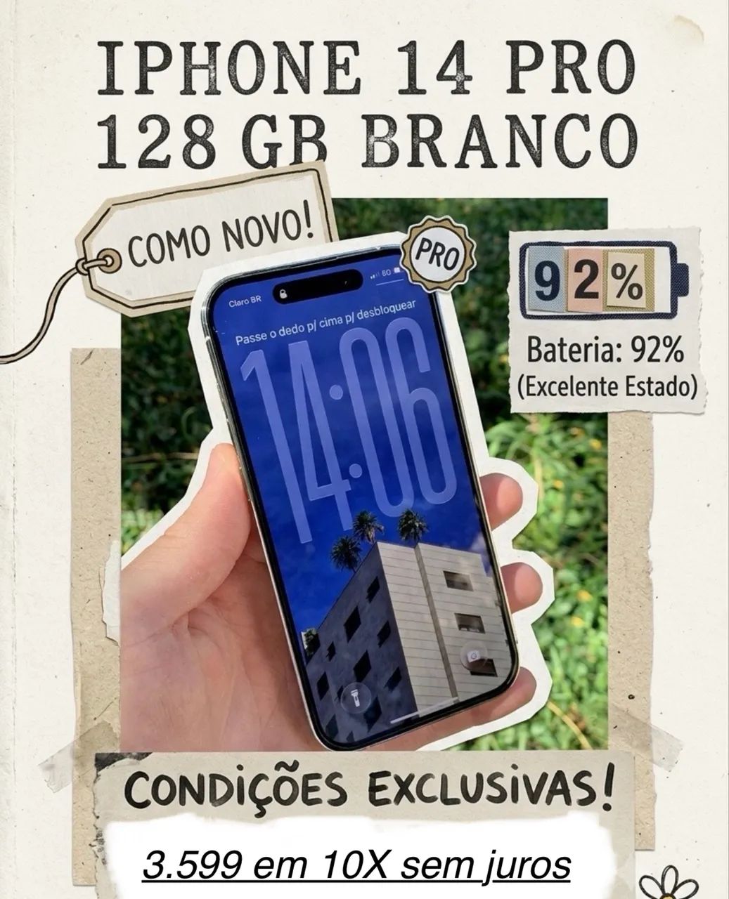 iPhone 14 Pro 128 GB Branco 